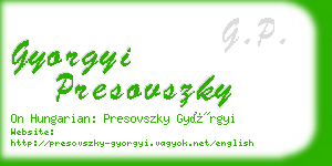 gyorgyi presovszky business card